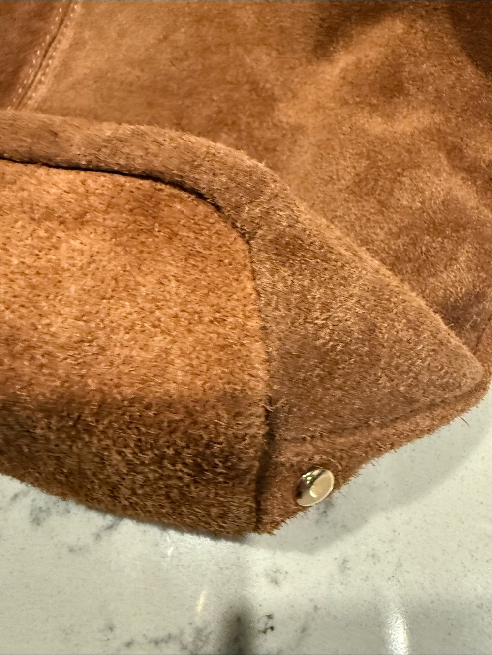 Tan Suede Studded Shoulder Hobo Bag - Unbranded - Picture 10 of 16